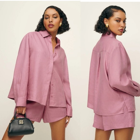 Reformation Tops - Reformation Andy Oversized Linen Shirt